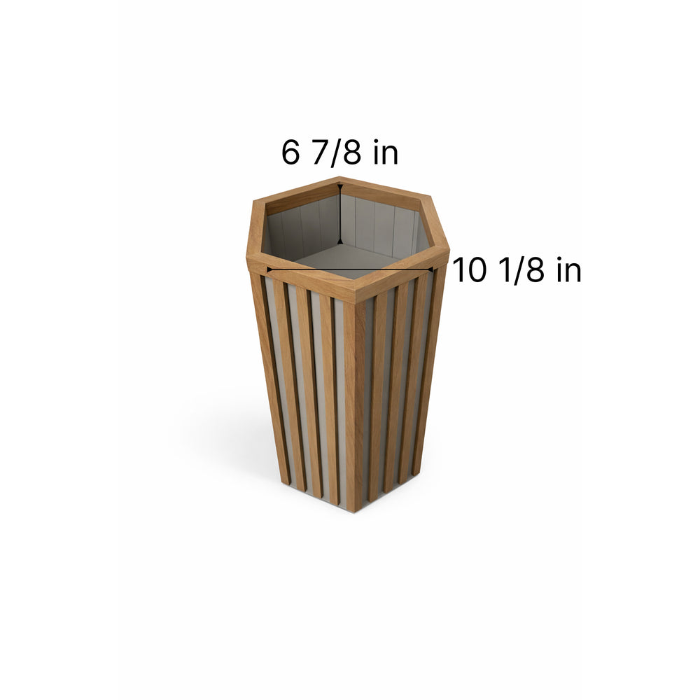 Hexagon Column Planter MD - Medium Brown Media 7