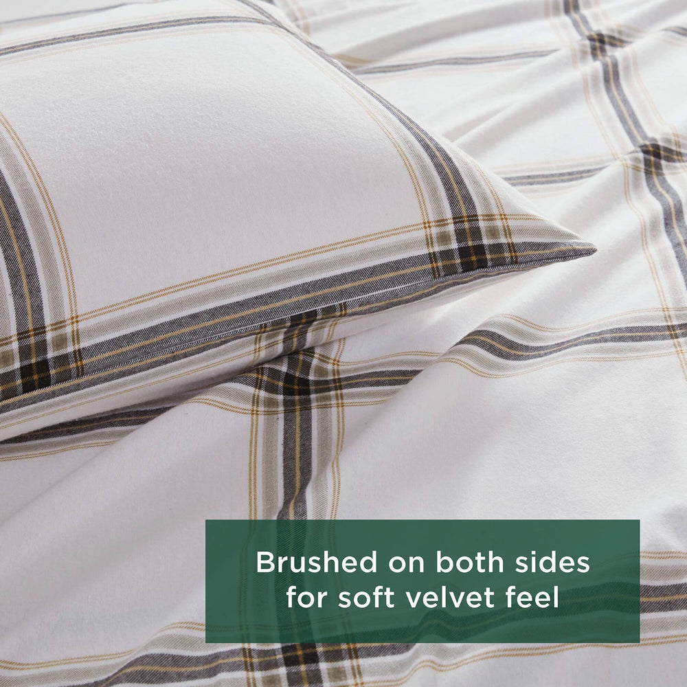 3 PCS Twin Sheet Set Tan Plaid Media 3
