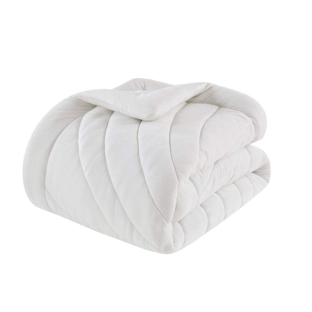 2 PCS Twin/Twin XL Poly Jersey Puffy Comforter Set White Media 15