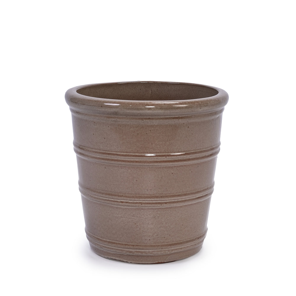 3 Pieces Ceramic Flowerpot, Modern Planter for Patio, Garden or Windowsills - Antique Yellow Media 7