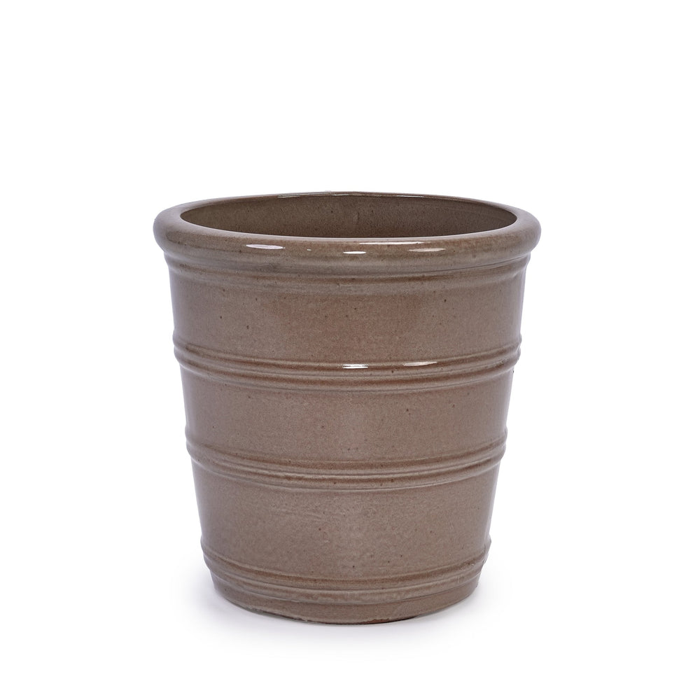 3 Pieces Ceramic Flowerpot, Modern Planter for Patio, Garden or Windowsills - Antique Yellow Media 7
