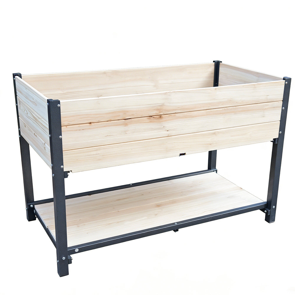 New style:     Solid Wood & Iron Frame Raised Garden Bed - Reversible & Replaceable Wood Panels, No Paint/Formaldehyde, DIY Planter Box for Vegetables, Fruits, Flowers Media 8
