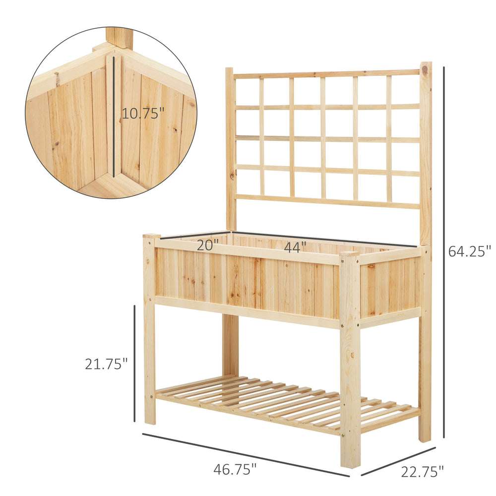 Wooden Raised Garden Bed , Coutryside Style Elevated Planter Box Stand w Media 4