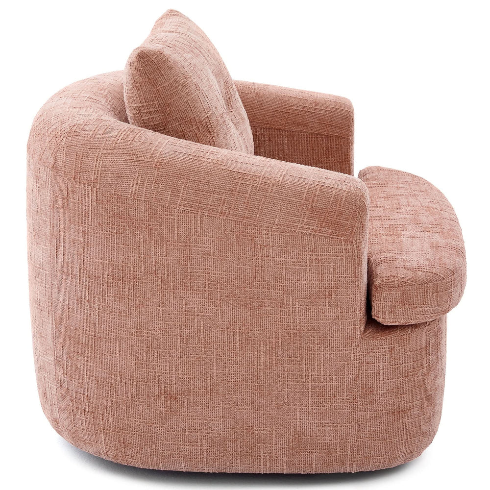 360 Degree Swivel Chair Chenille Pink Dual Layer Cushion Living Room Decor Accent Seating Home Media 11