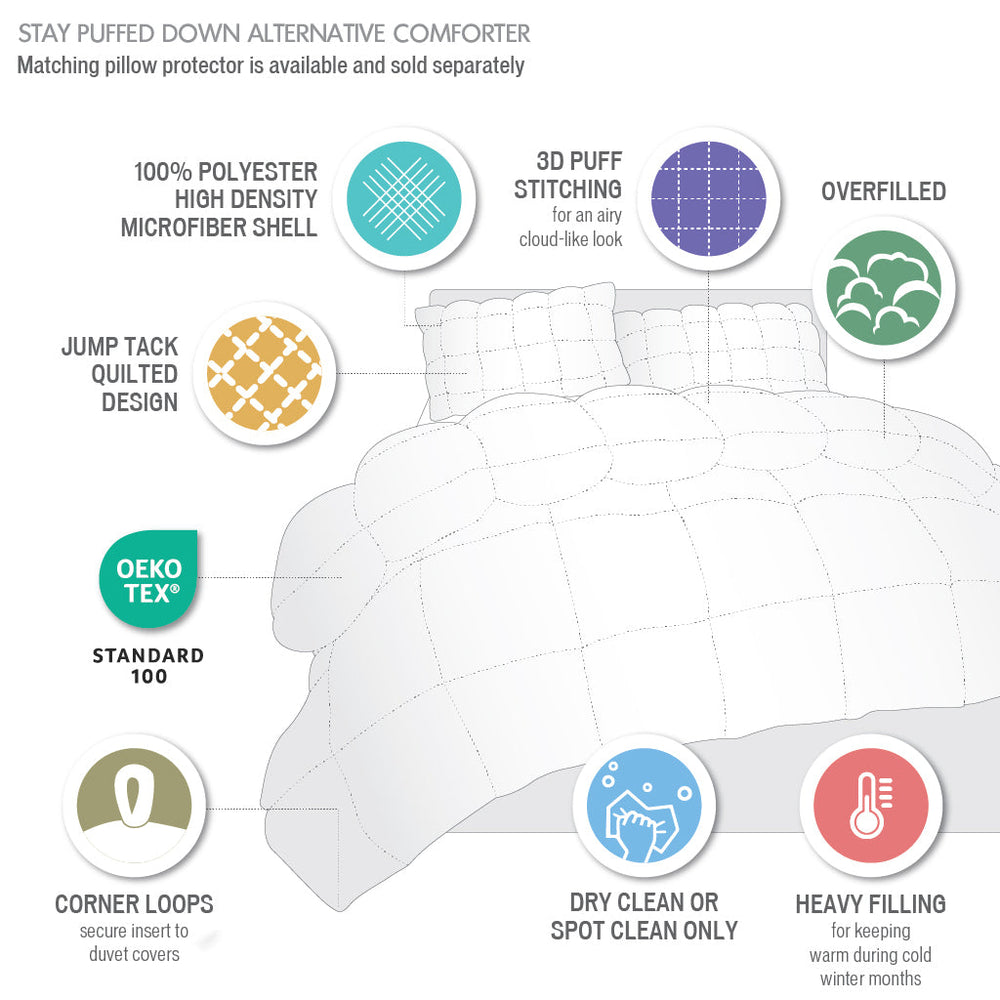 Overfilled Down Alternative Comforter White King/Cal King Media 2