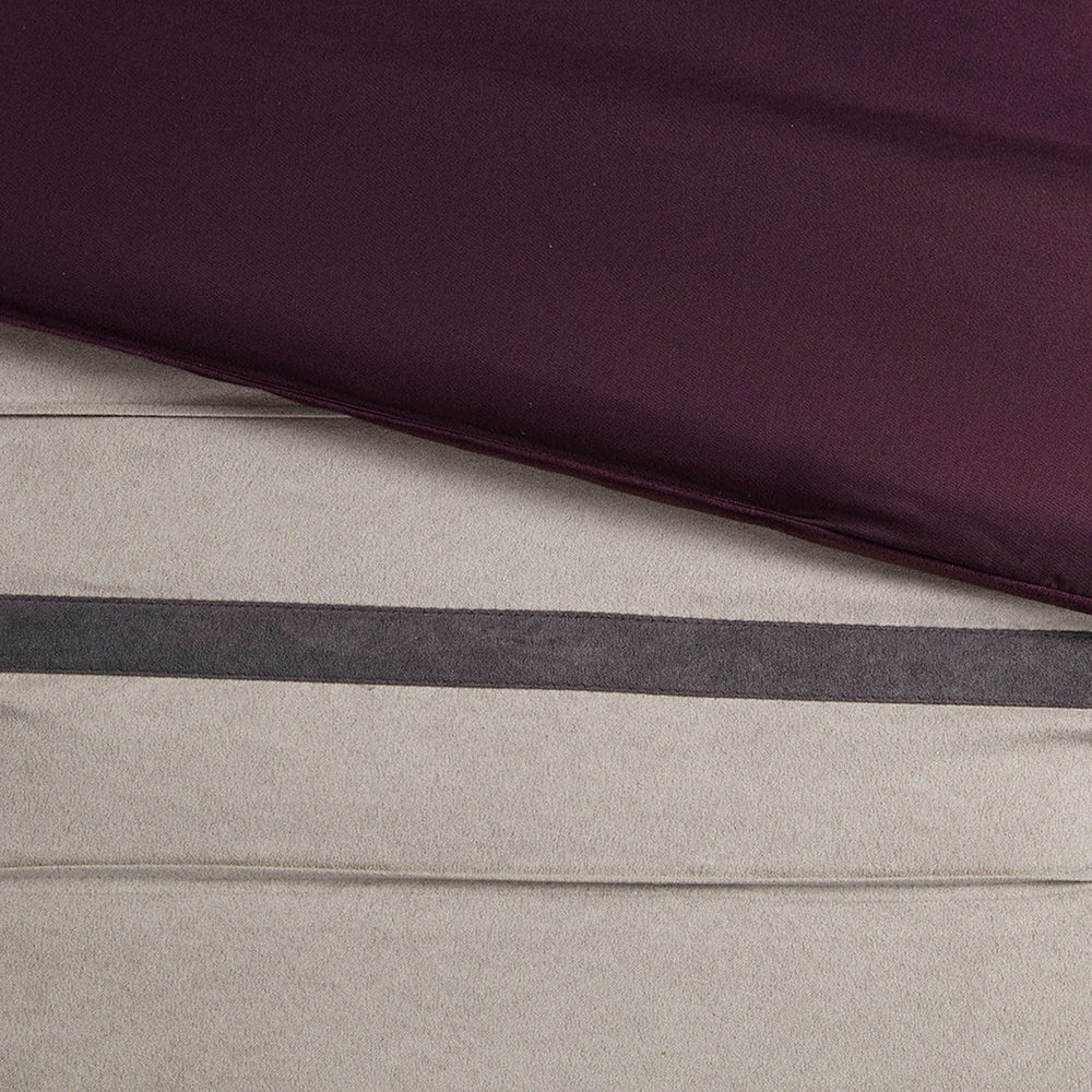 7 PC Pieced Faux Suede Comforter Set Purple Full Media 7