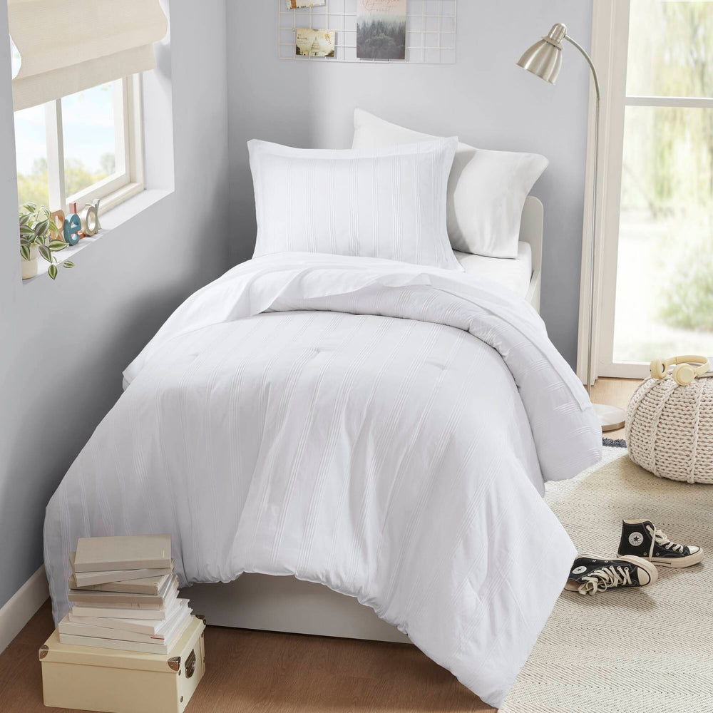 5-Piece Twin/Twin XL Woven Striped Comforter Set Media 13