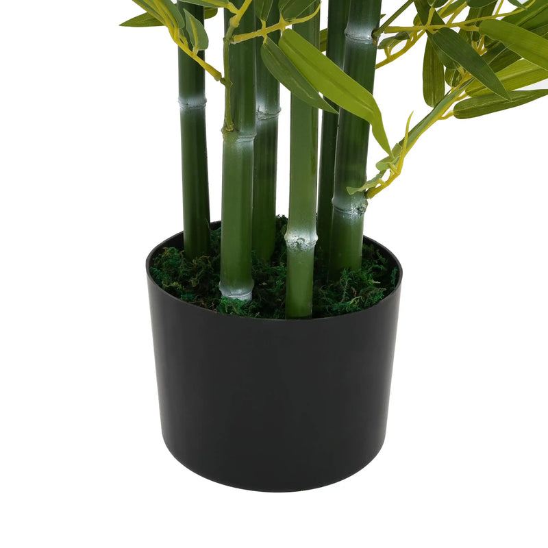 5' Artificial Bamboo with Black Plastic Pot, Set of 2