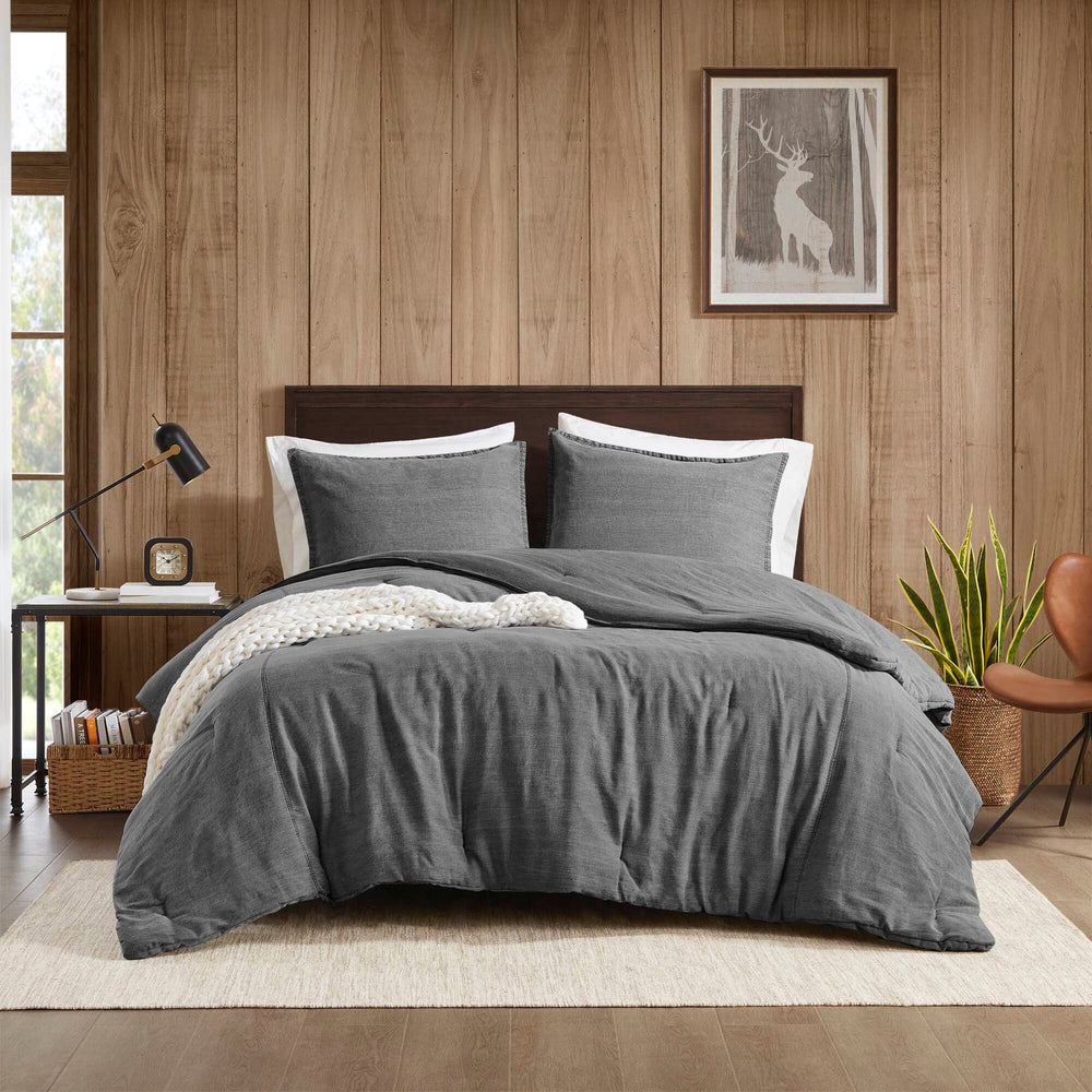3PCS Full/Queen Twill Washed Comforter Set Media 1