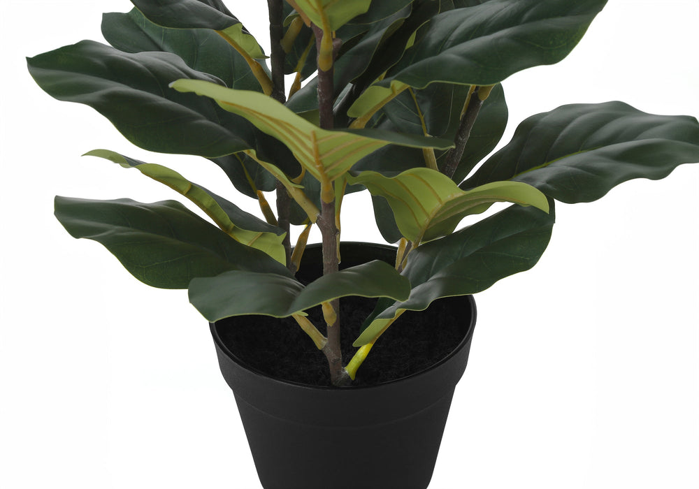 Artificial Plant, 32' Tall, Fiddle Tree, Indoor, Faux, Fake, Floor, Greenery, Potted, Real Touch, Decorative, Green Leaves, Black Pot Media 3