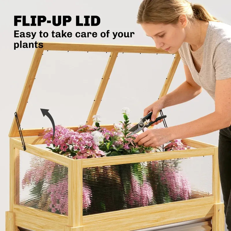 Stylish Flowers Box,Elevated Planter Box,Raised Garden Bed Media 6