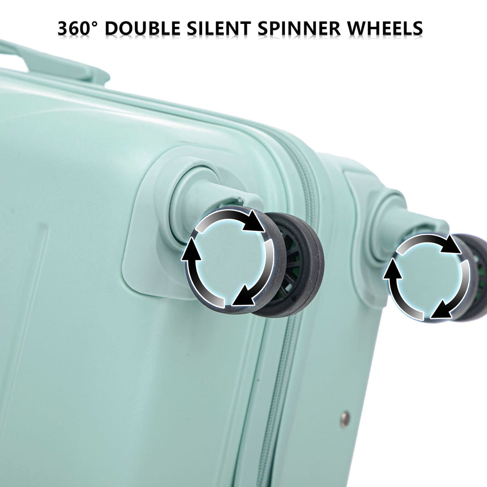 ABS Spinner Luggage Mint Green Durable 3 Piece Set & Combination Lock Media 12