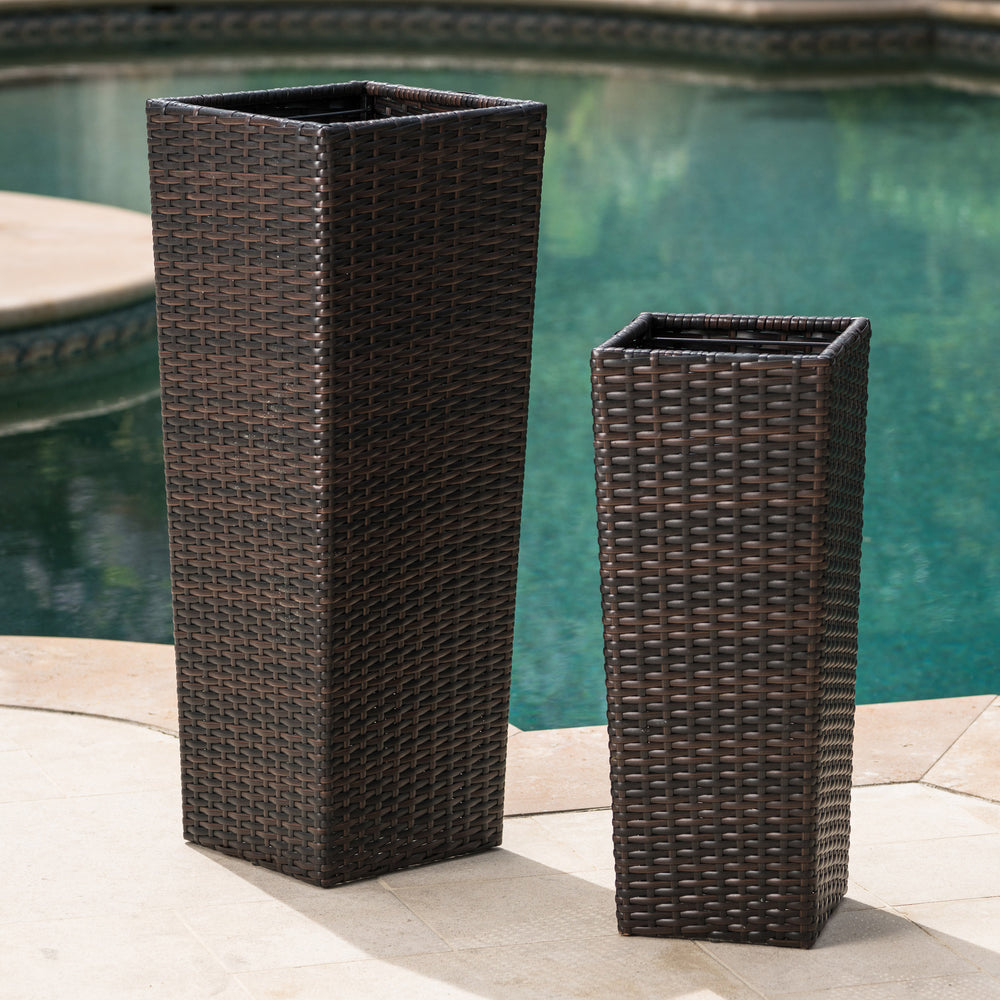 Rattan FLOWER POT - BROWN Media 3