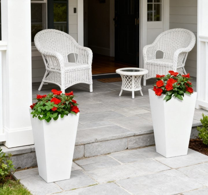 Flower Pots,2-Pack Outdoor Planter Set,with Drainage Holes, Durable & Stackable Plant Pot,for Outdoor and Indoor Media 4