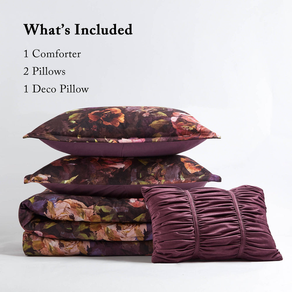 4-Piece King Velvet Comforter Set Media 2