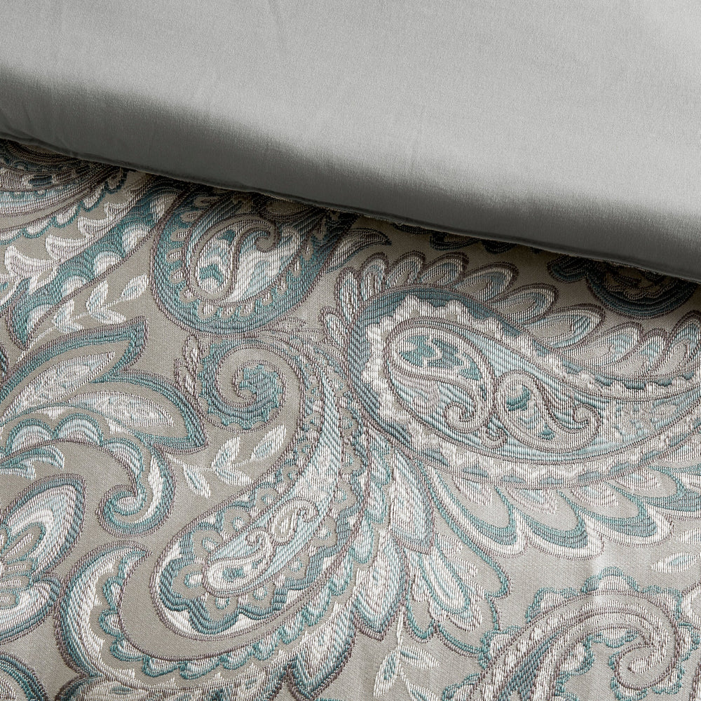 12 Piece Comforter Set with Cotton Bed Sheets Teal Cal King Media 16
