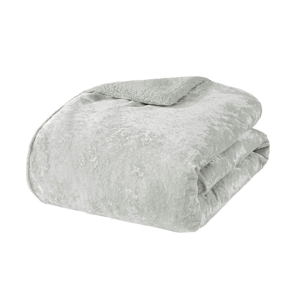 King/Cal King Crushed Velvet Sherpa Reversible Comforter Set Media 6