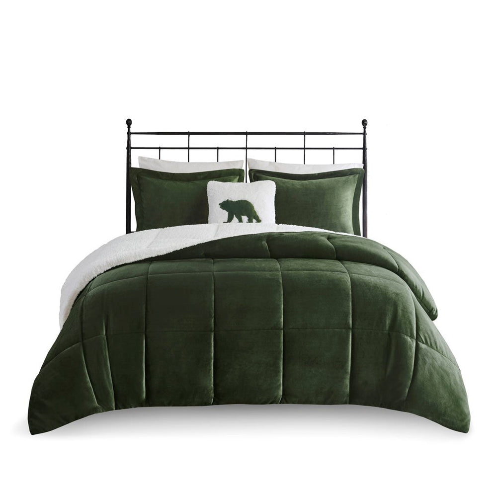 Full/Queen Plush to Sherpa Down Alternative Comforter Set Media 8