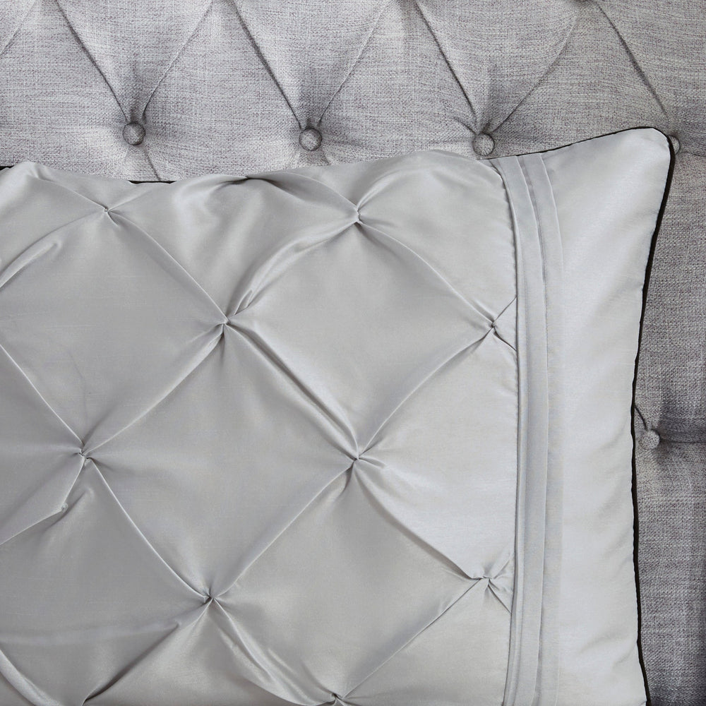7-Piece King 100% Polyester Pieced Pleated Tufted Comforter Set Media 7