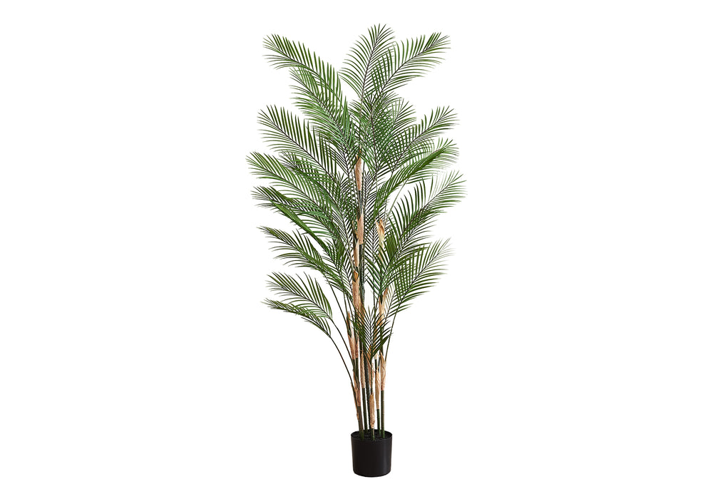Artificial Plant, 83' Tall, Palm Tree, Decorative, Floor, Indoor, Potted, Real Touch, Green Leaves, Black Pot Media 3