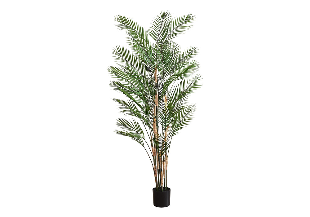 Artificial Plant, 83' Tall, Palm Tree, Decorative, Floor, Indoor, Potted, Real Touch, Green Leaves, Black Pot Media 3