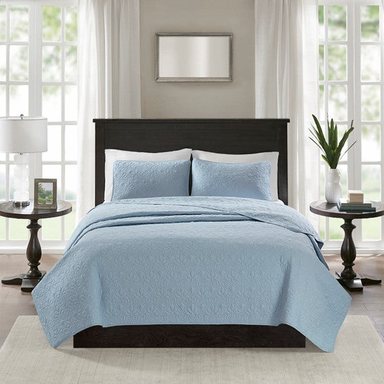 Reversible Quilt Set Blue King/Cal King Media 4