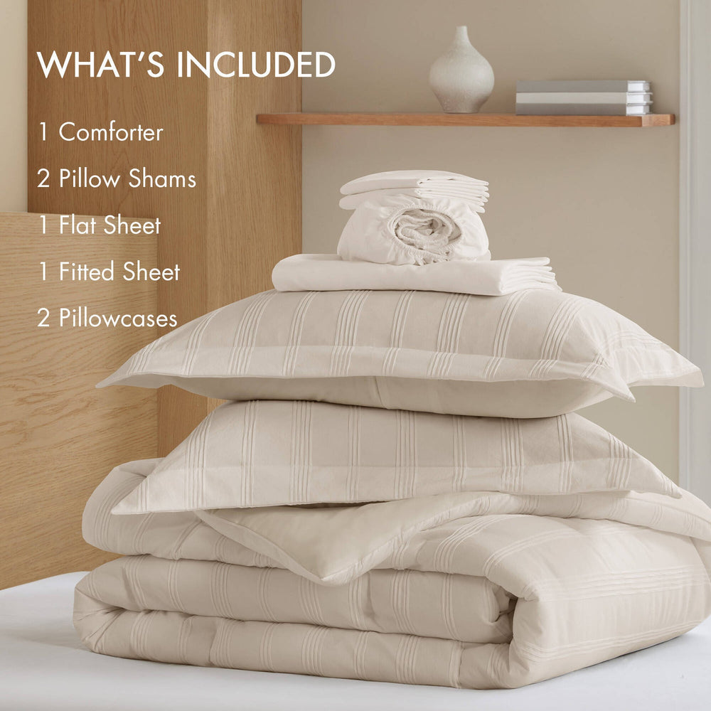 7-Piece Cal King Woven Striped Comforter Set Media 10
