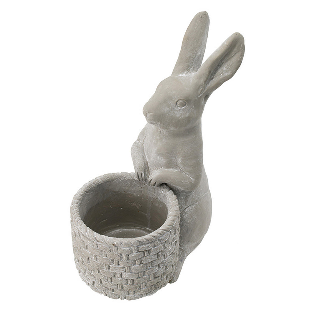 9x5.5x12.5' Gray Cement Rabbit Planter Media 3