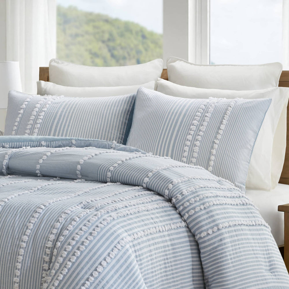 3- Piece King Cotton Yarn Dyed Comforter Set Media 9