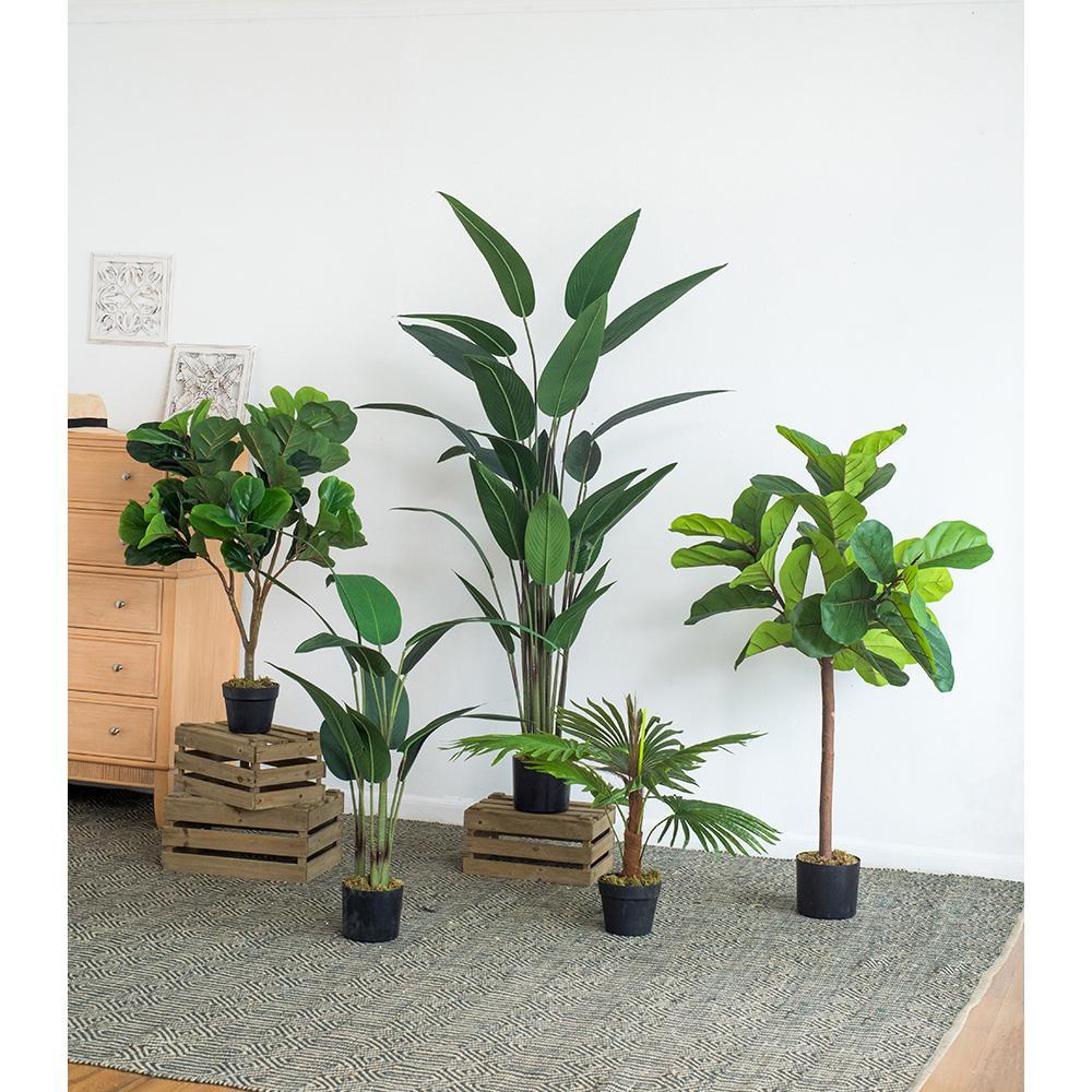 16.5x21x41.5'H Fiddle Fig Leaf Tree, 80 Leaves Media 8