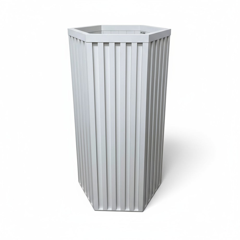 Hexagon Column Planter LG - White Media 1