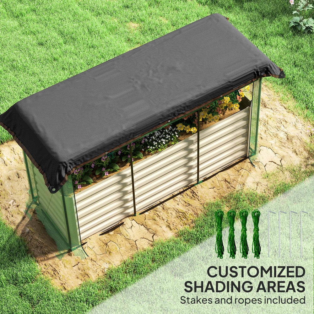 Galvanized Steel Planter Box,Crop Cage and Shade Cloth with Raised Garden Bed Media 5