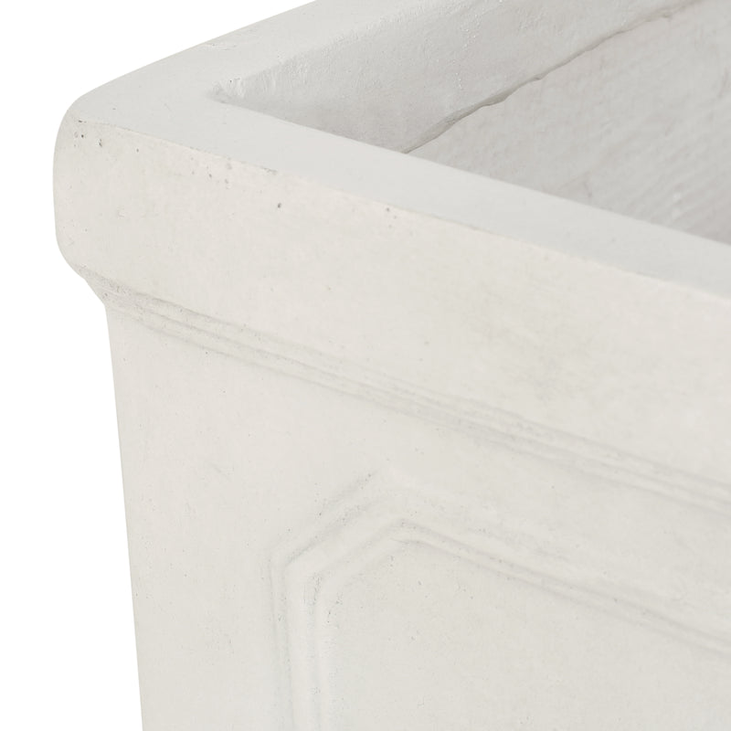 10.75 x 11.00 Antique White Magnesium Oxide Planter