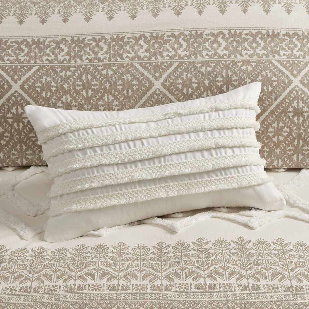 Full/Queen 3 Piece Cotton Duvet Cover Set with Chenille Tufting Media 8