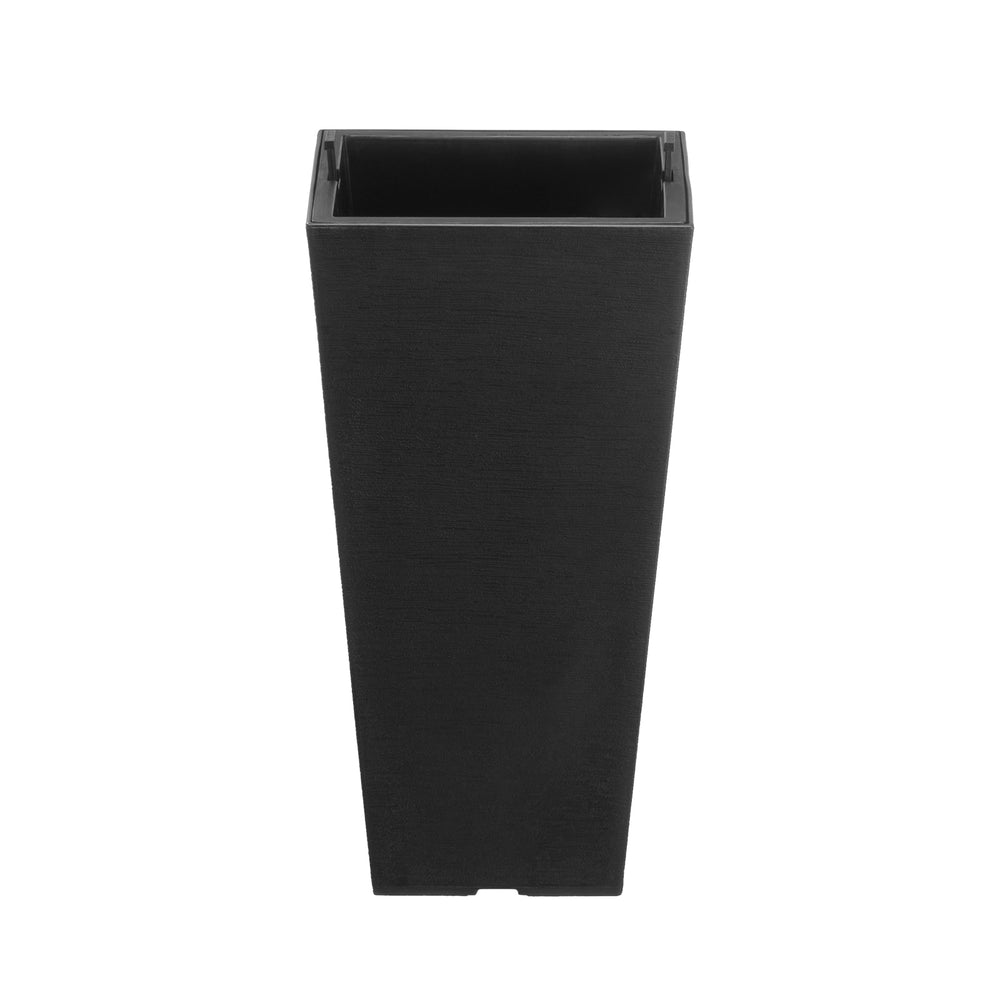 Set of 2 Tall Outdoor Planters 22inch, Large Planters for Outdoor Indoor Plants, Black Front Porch Planters Flower Tree Plant Pots with Modern Design and Built-in Drainage Media 8
