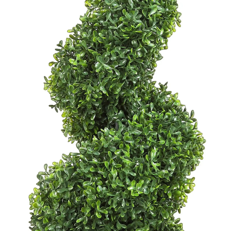 2 pcs. Artificial Boxwood Tower Topiary Spiral Artificial Plant 122cm high Decorative Plant Green Plastic PE Iron Topiary Plants incl. 10 pcs. Replacement Leaves