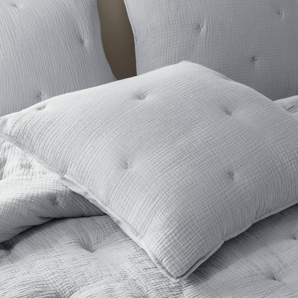 3-Piece King Cotton  Embroidered Quilt Set,Blue Media 14
