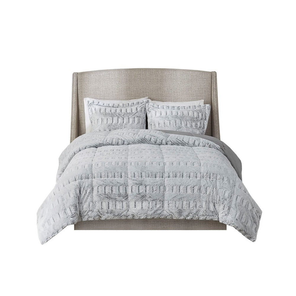 Twin/Twin XL Back Print Long Fur Comforter Mini Set Media 9