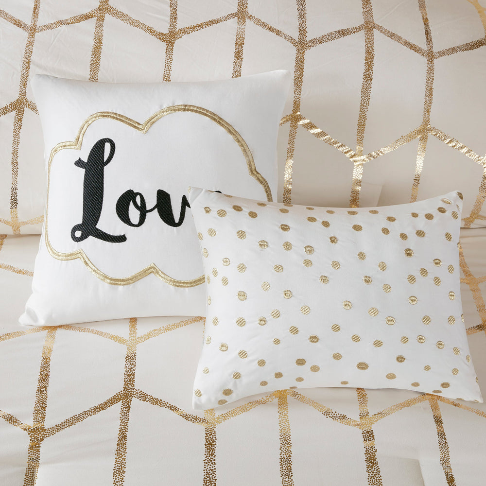 5-Piece Full/Queen 100% Polyester Brushed   Printed Comforter Set Media 5
