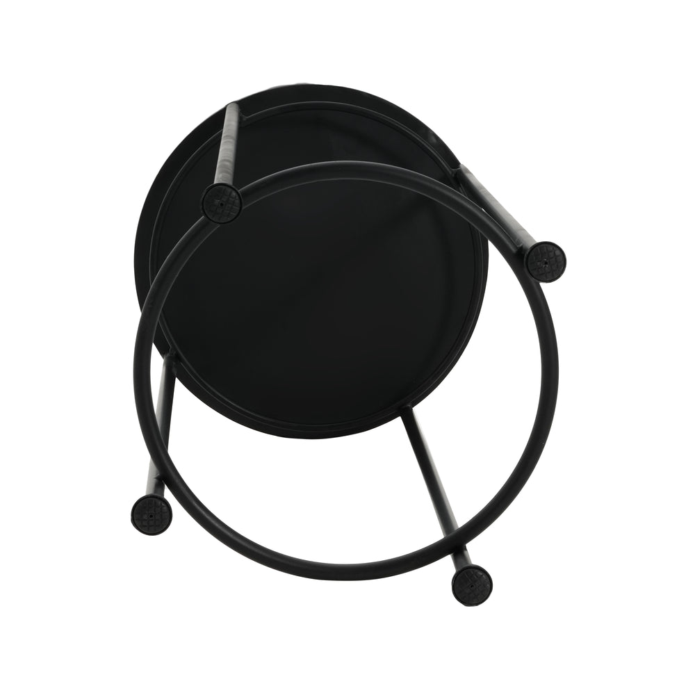 Wesley Ceramic Tile Plant Stand Set with Durable Iron Frame in Black and Red Media 8