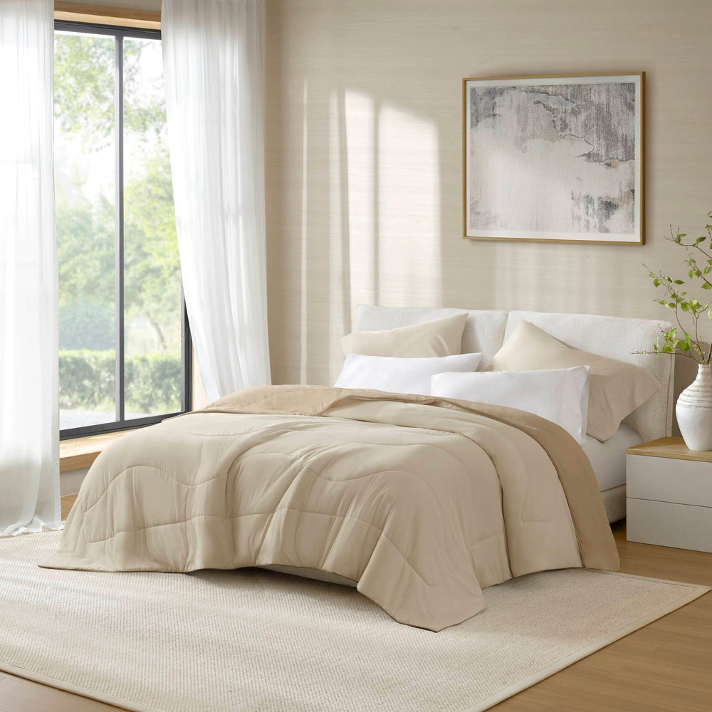 1-Piece Full/Queen Reversible Tencel Comforter Blanket,Linen Media 1