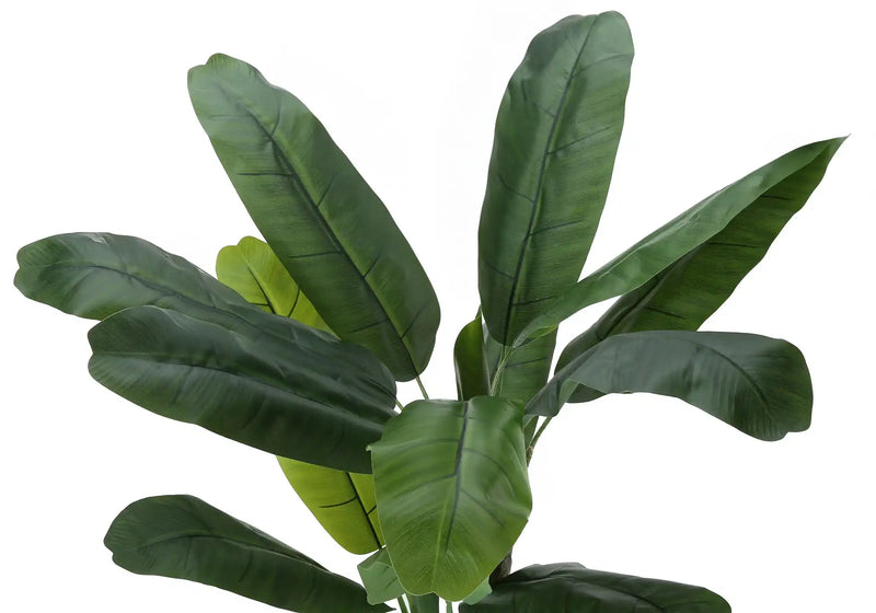 Artificial Plant, 55' Tall, Banana Tree, Indoor, Faux, Fake, Floor, Greenery, Potted, Real Touch, Decorative, Green Leaves, Black Pot