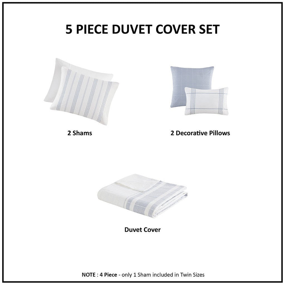 5 Piece Cotton Jaquard Duvet Set-King/Cal King Media 14