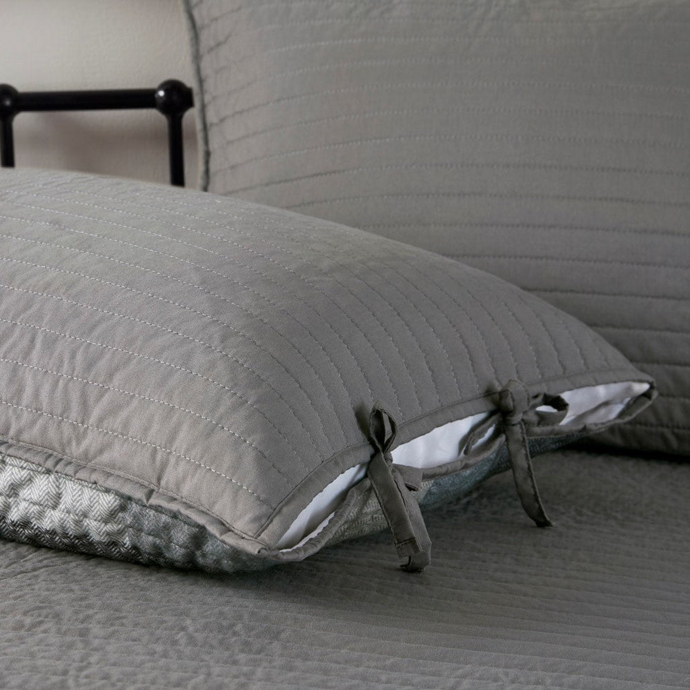 6 Piece Reversible Plaid Daybed Cover Set Grey Daybed Media 2