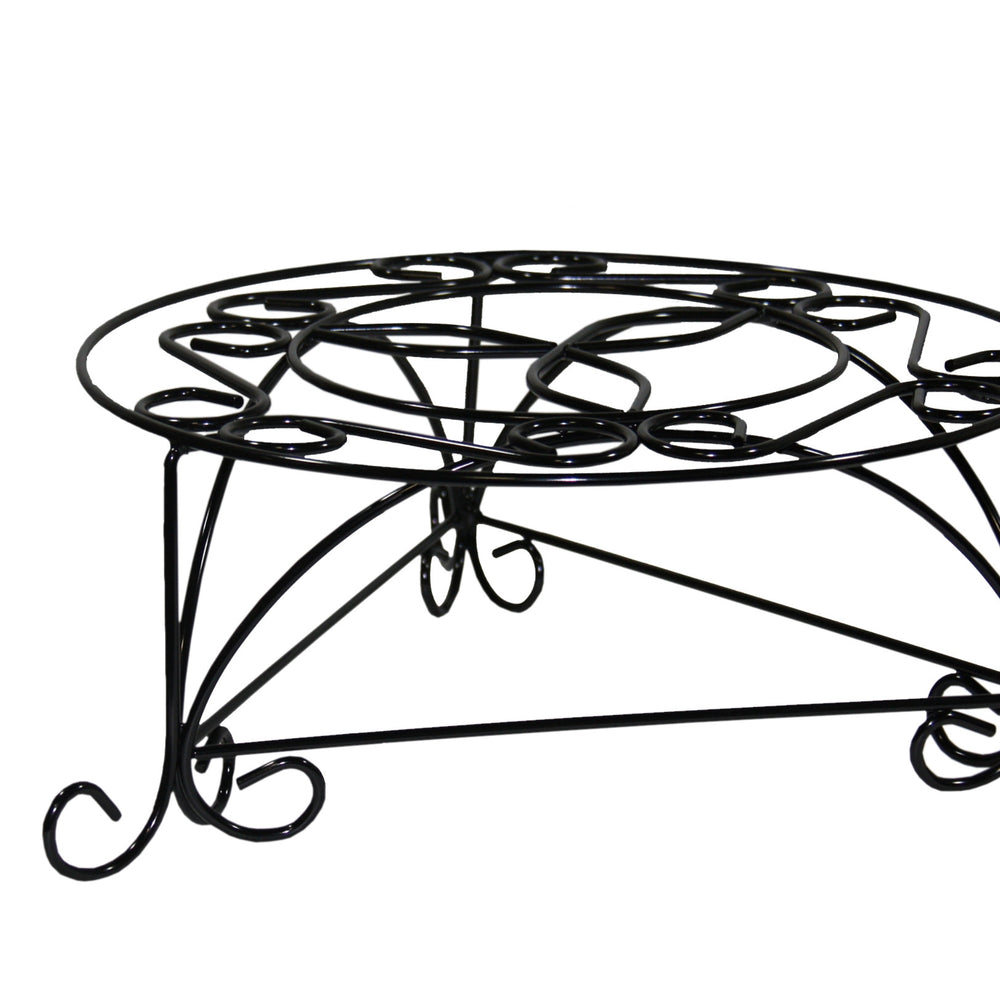 6.25' H Mosaic Cast Metal Black / Gold Plant Stand Media 3