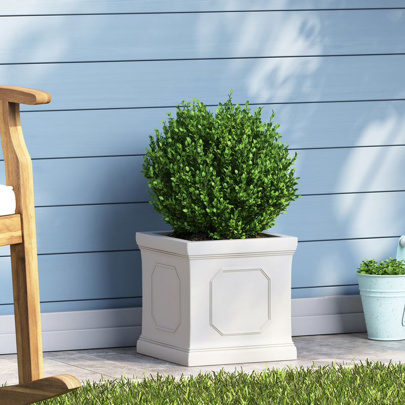 10.75 x 11.00 Antique White Magnesium Oxide Planter