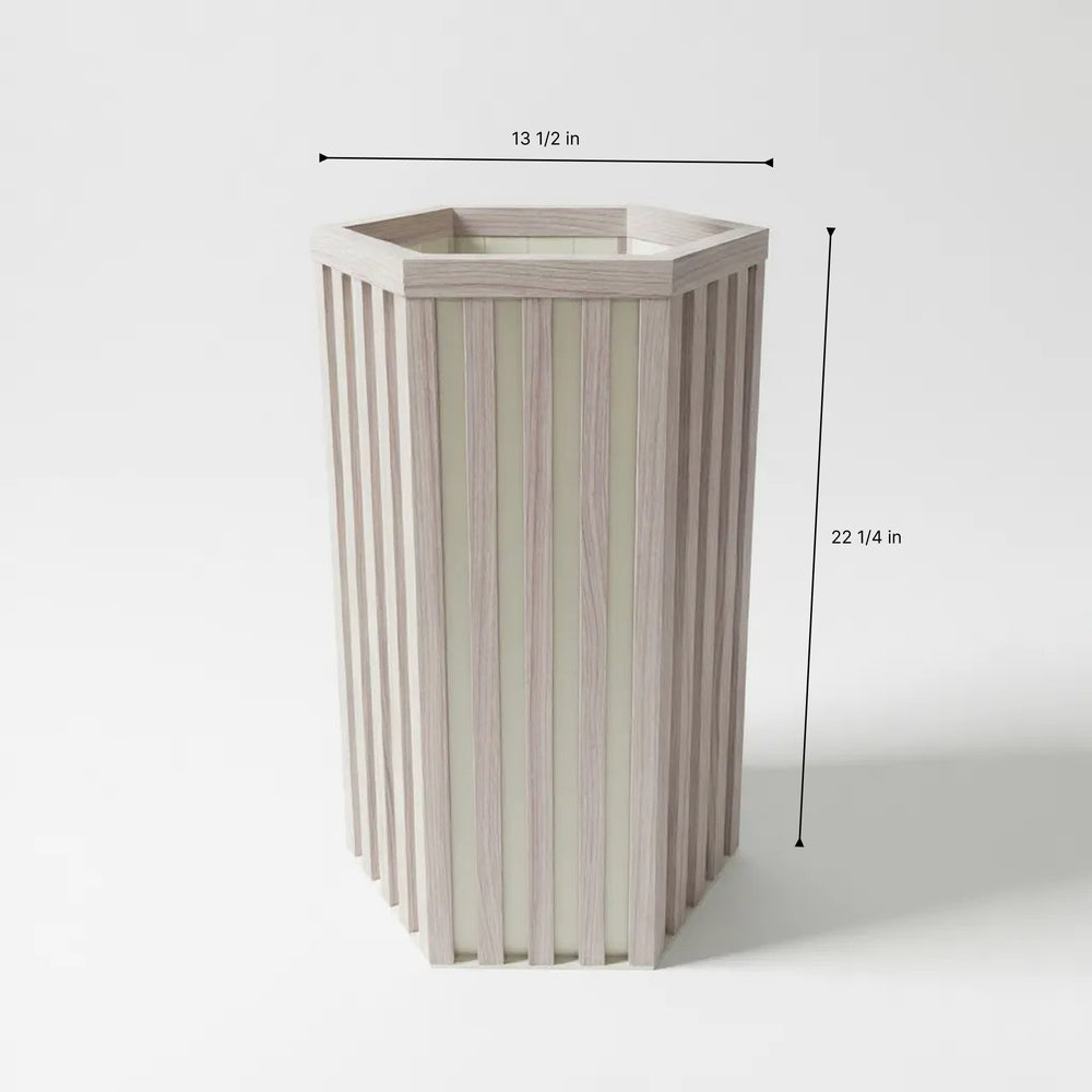 Hexagon Column Planter MD - Ash Brown Media 5