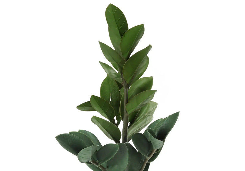 Artificial Plant, 20' Tall, Zz, Indoor, Faux, Fake, Table, Greenery, Potted, Real Touch, Decorative, Green Leaves, Grey Cement Pot