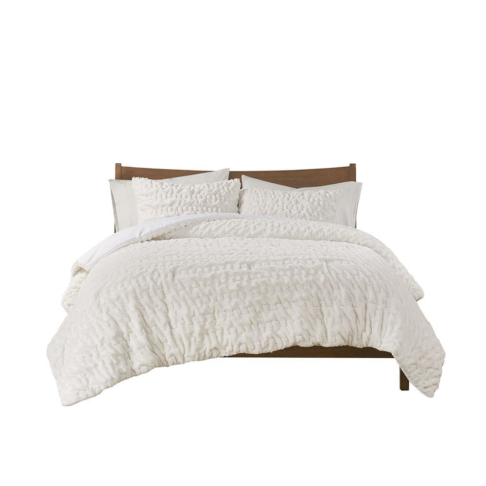 King/Cal King Ruched Fur Down Alternative Comforter Set Media 5