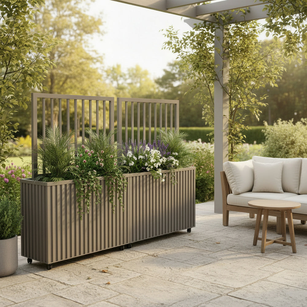 Grove Divider Planter- Grey Brown Media 6